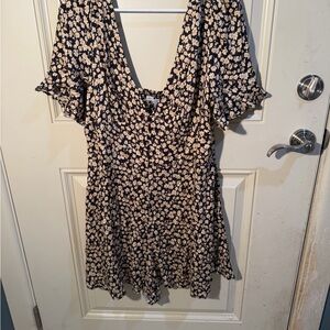 Floral Black and Cream Jumpsuit